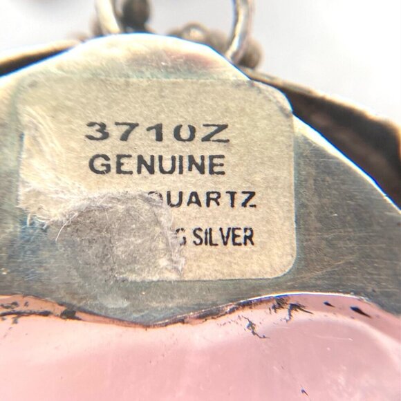 Sterling Silver 925 Modernist Rose Quartz & Amethyst Beaded Pendant Necklace - Picture 13 of 16